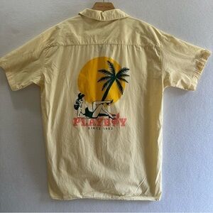 Playboy Men's Large Button Front Short Sleeve Shirt READ
